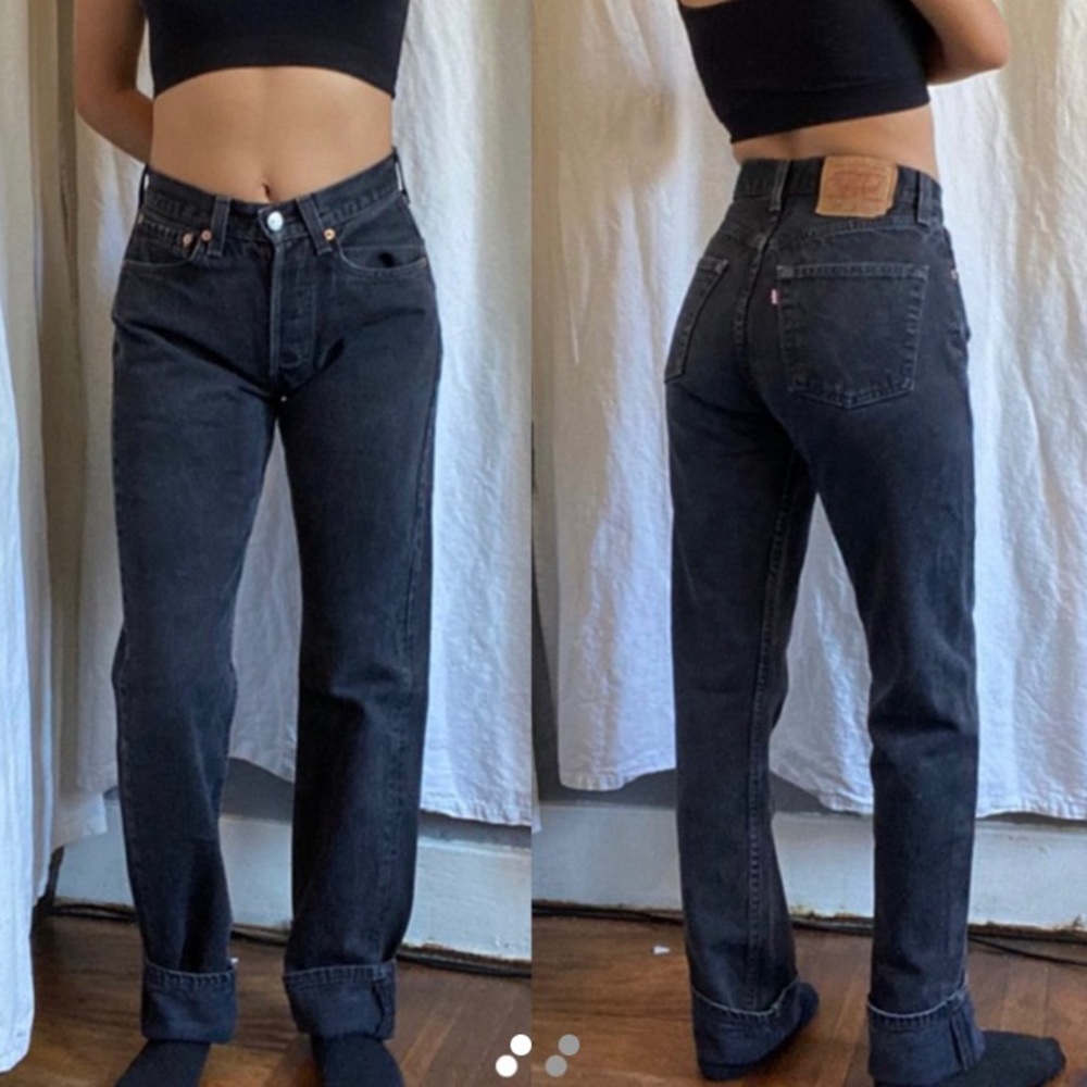 Vintage 501 black straight leg levis